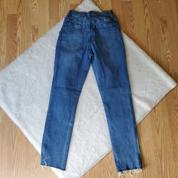 FOREVER 21 FRAYED HEM STRETCH PANTS - Picture 5 of 8